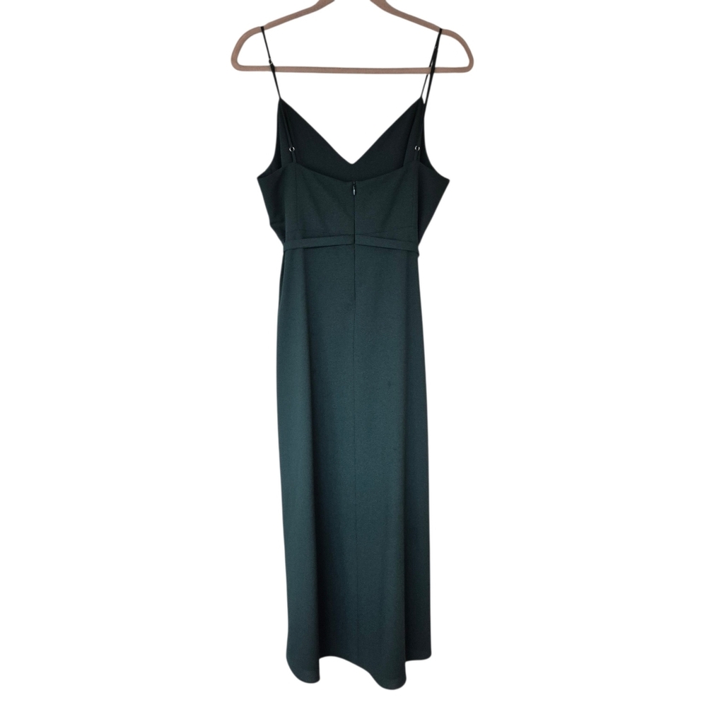 Park & Fifth Abbot Wrap Front Dress Dark Forest Green Color - Picture 4 of 9